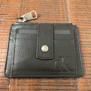 Calvin Klein Charcoal Leather Card Holder